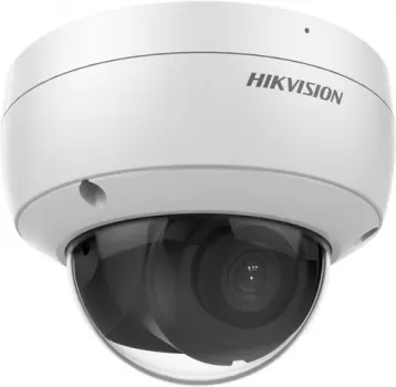 Hikvision 4MP AcuSense Built-in Mic Fixed Dome Network Camera, H.265+ Compression Technology, 2.8mm Fixed Lens, Built In Microphone, IR LEDs For Night Vision, White | DS-2CD2143G2-IU